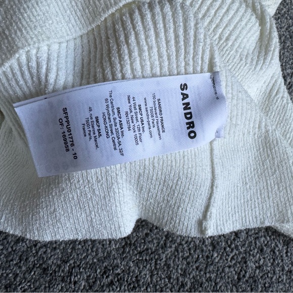 Sandro SS Logo Ribbed Sleeveless Turtleneck S - Picture 3 of 4